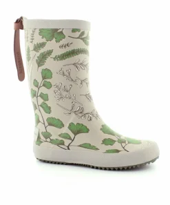 Green Flowers Gummistøvle