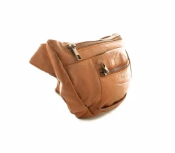 Stor Skind Bumbag Cognac